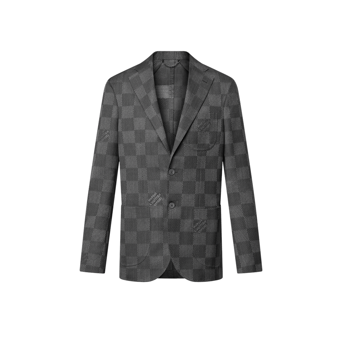 Louis Vuitton ダークグレー ジャケット Damier Signature Zip-Through Cardigan - Men - Ready-to-Wear